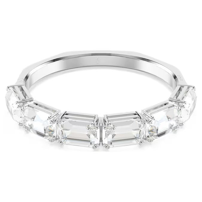 Swarovski Millenia bangle, Octagon cut, White, Rhodium plated