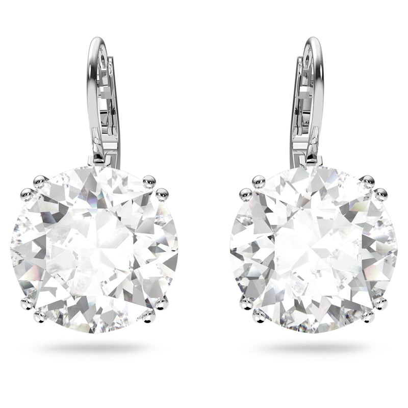 Swarovski Millenia earrings, Round cut, White, Rhodium plated