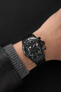 Nivada Grenchen Chronomaster 38mm Full Black Bracelet Watch 85015A19