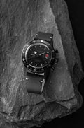 Nivada Grenchen Chronomaster 38mm Full Black Leather Strap Watch 85015A15