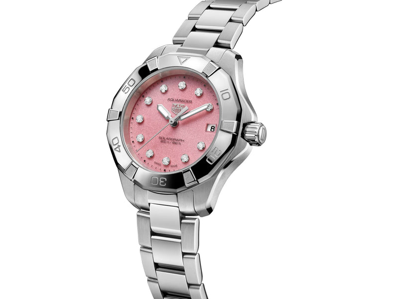 Tag Heuer Aquaracer Professional 200 Solargraph Pink Diamond Dial 34mm WBP1318.BA0005