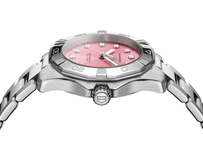 Tag Heuer Aquaracer Professional 200 Solargraph Pink Diamond Dial 34mm WBP1318.BA0005