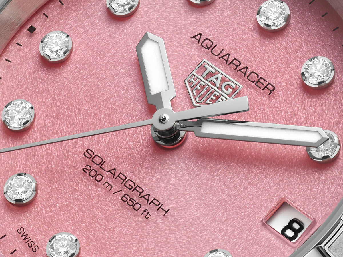 Tag Heuer Aquaracer Professional 200 Solargraph Pink Diamond Dial 34mm WBP1318.BA0005