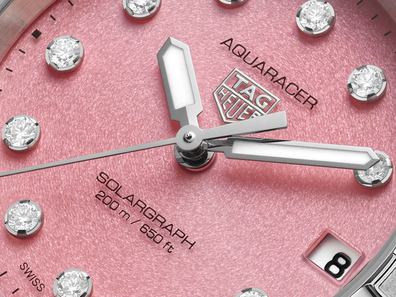 Tag Heuer Aquaracer Professional 200 Solargraph Pink Diamond Dial 34mm WBP1318.BA0005