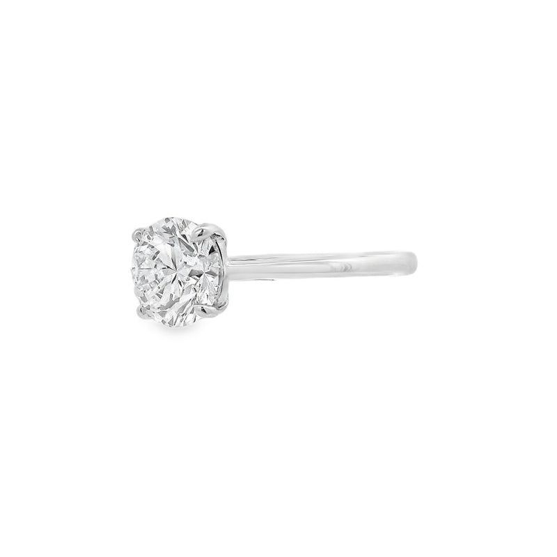 Round Brilliant Cut Single Stone 1.54ct Lab Grown Diamond, Platinum Ring