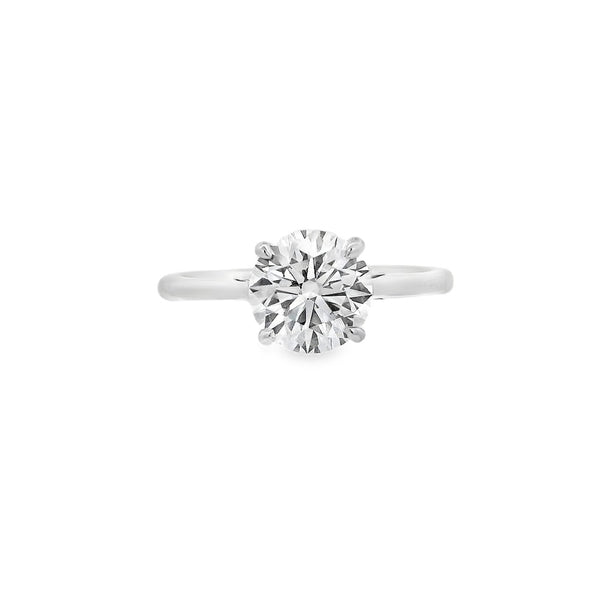Round Brilliant Cut Single Stone 1.54ct Lab Grown Diamond, Platinum Ring