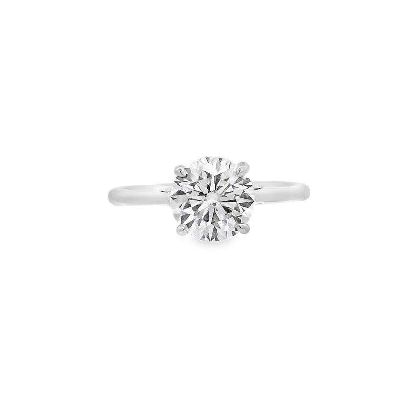 Round Brilliant Cut Single Stone 1.54ct Lab Grown Diamond, Platinum Ring