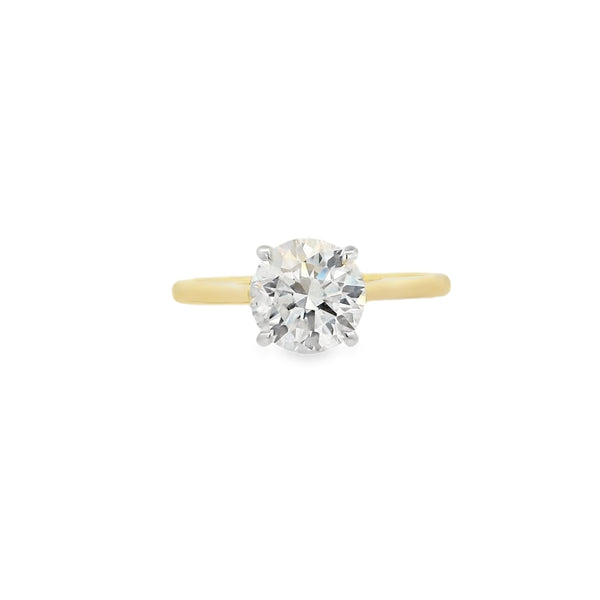 Round Brilliant Cut Single Stone 1.56ct Lab Grown Diamond, 18ct Yellow Gold Ring