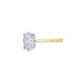 Oval Cut Single Stone 1.51ct Lab Grown Diamond, 18ct Yellow Gold and Platinum