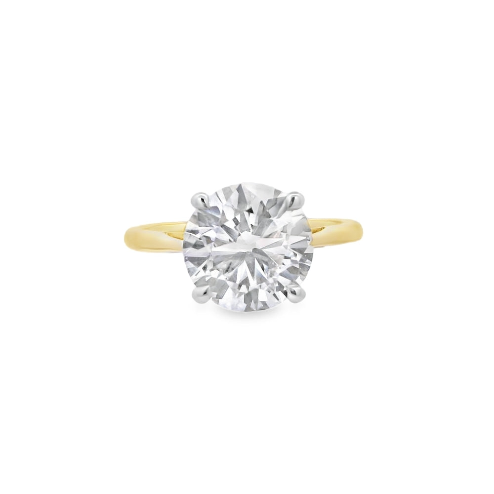 Round Brilliant Cut Single Stone 3.00ct Lab Grown Diamond, 18ct Yellow Gold Ring