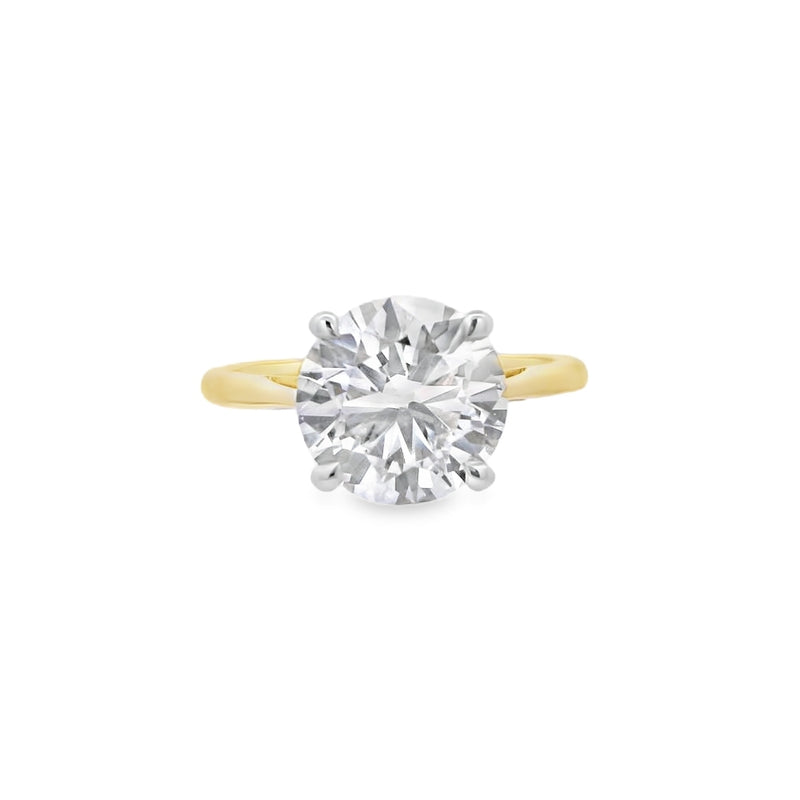 Round Brilliant Cut Single Stone 3.00ct Lab Grown Diamond, 18ct Yellow Gold Ring
