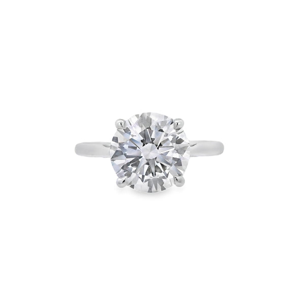 Round Brilliant Cut Single Stone 3.01ct Lab Grown Diamond, Platinum