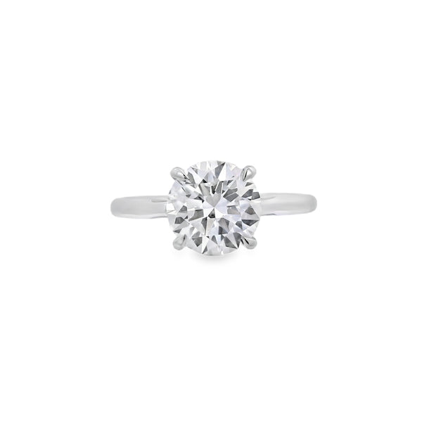Round Brilliant Cut Single Stone 2.01ct Lab Grown Diamond, Platinum Ring