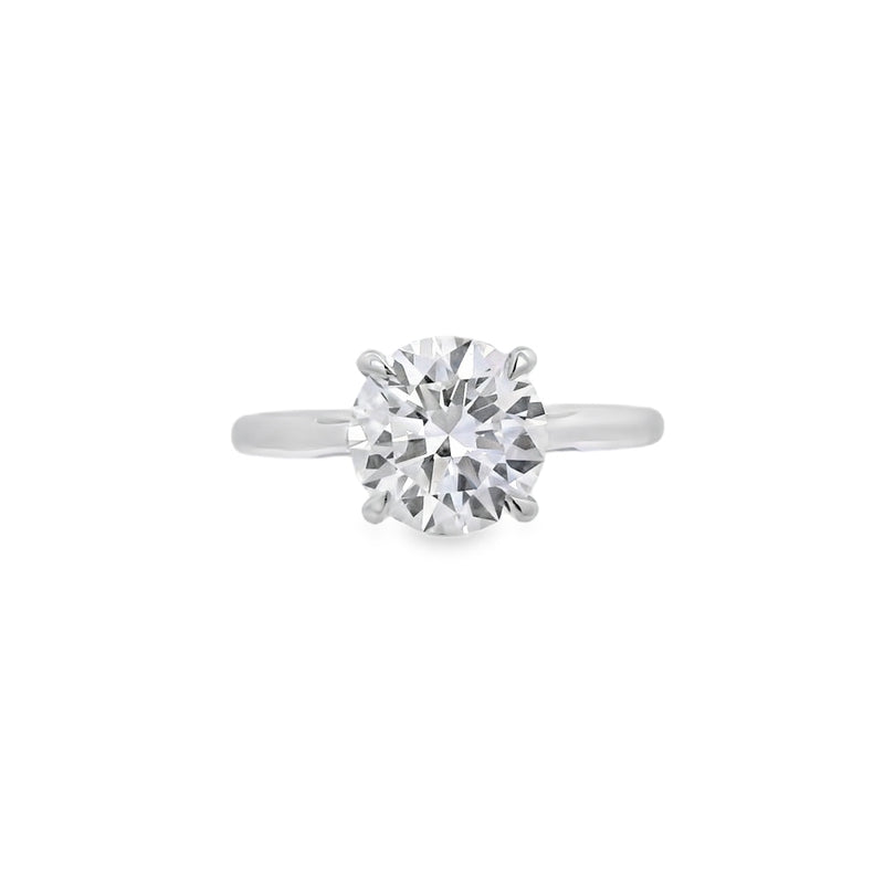 Round Brilliant Cut Single Stone 2.01ct Lab Grown Diamond, Platinum Ring