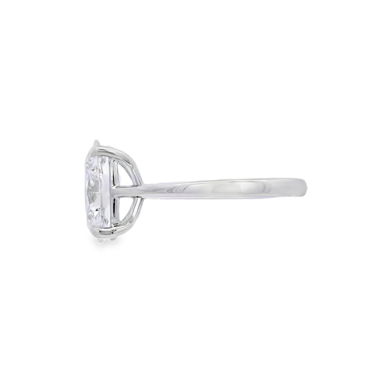 Oval Cut Single Stone 3.32ct Lab Grown Diamond, Platinum