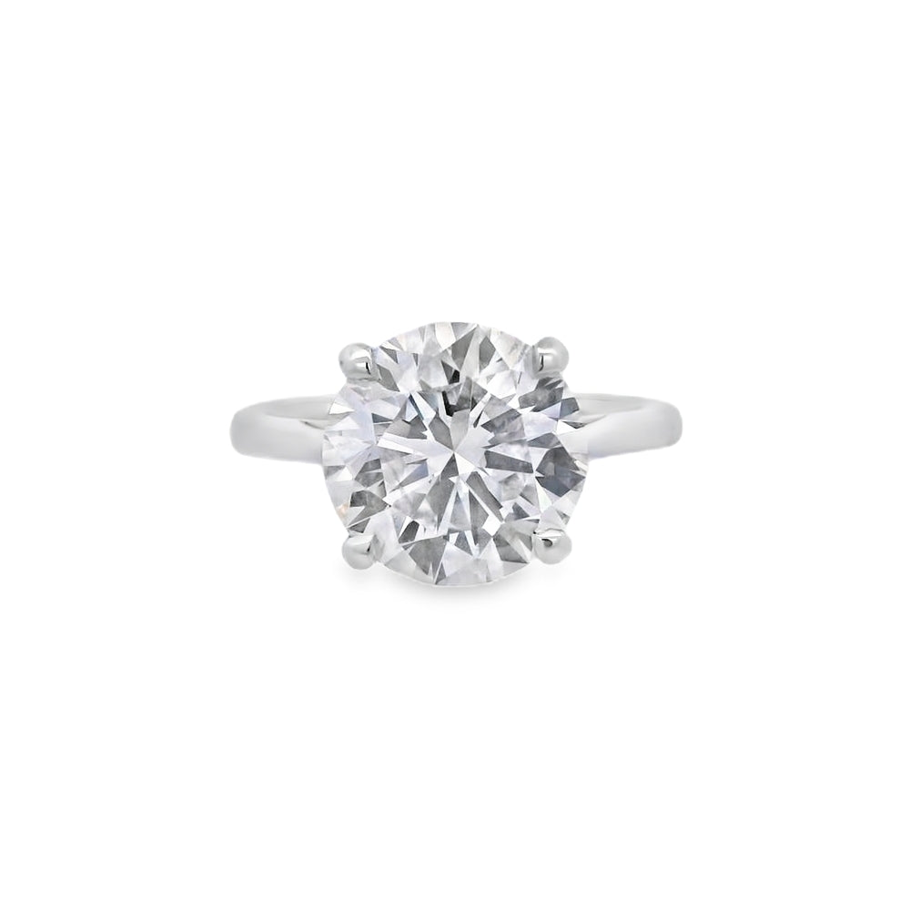 Round Brilliant Cut Single Stone 4.01ct Lab Grown Diamond, Platinum Ring