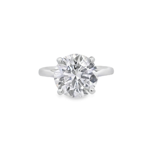 Round Brilliant Cut Single Stone 4.01ct Lab Grown Diamond, Platinum Ring