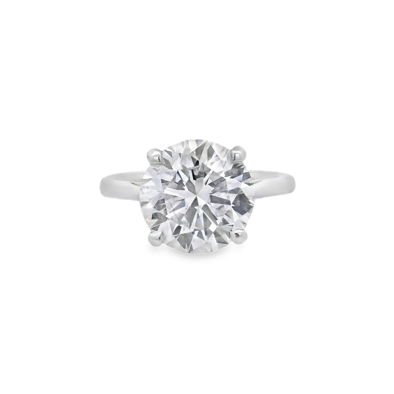 Round Brilliant Cut Single Stone 4.01ct Lab Grown Diamond, Platinum Ring