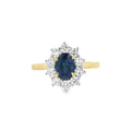Sapphire & Diamond 1.00ct Cluster 18ct Yellow Gold Ring