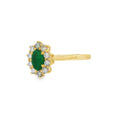 Emerald & Diamond 0.50ct Cluster 18ct Yellow Gold Ring