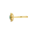Emerald & Diamond 0.50ct Cluster 18ct Yellow Gold Ring