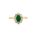Emerald & Diamond 0.50ct Cluster 18ct Yellow Gold Ring