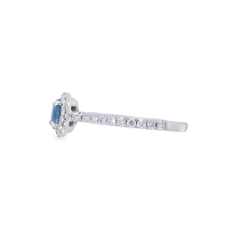 Sapphire & Diamond 0.70ct Cluster Platinum Ring