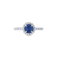 Sapphire & Diamond 0.70ct Cluster Platinum Ring