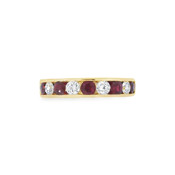 Ruby & Diamond 18ct Yellow Gold Eternity Ring
