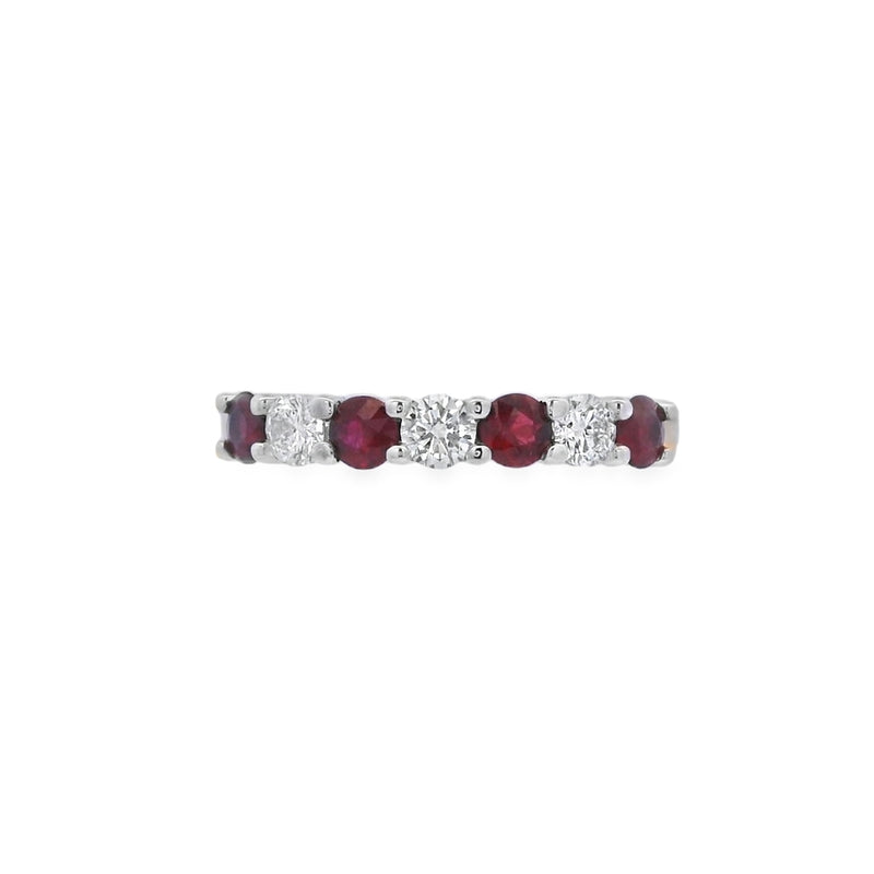 Ruby and Diamond 7 Stone 18ct Yellow Gold Ring