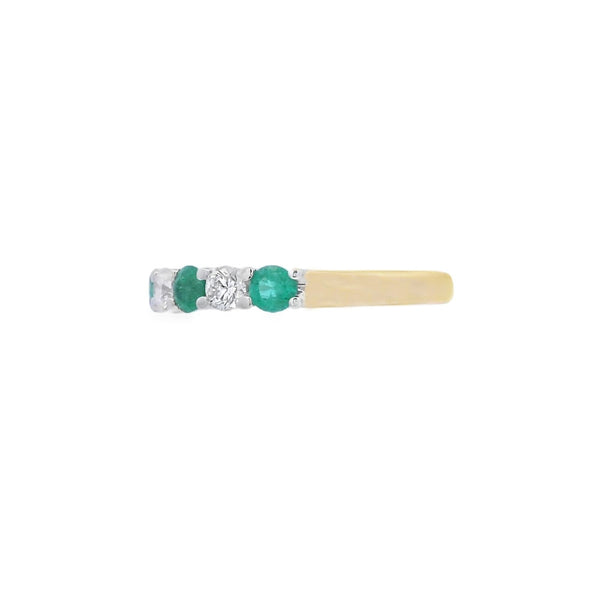 Emerald and Diamond 7 Stone 18ct Yellow Gold Ring