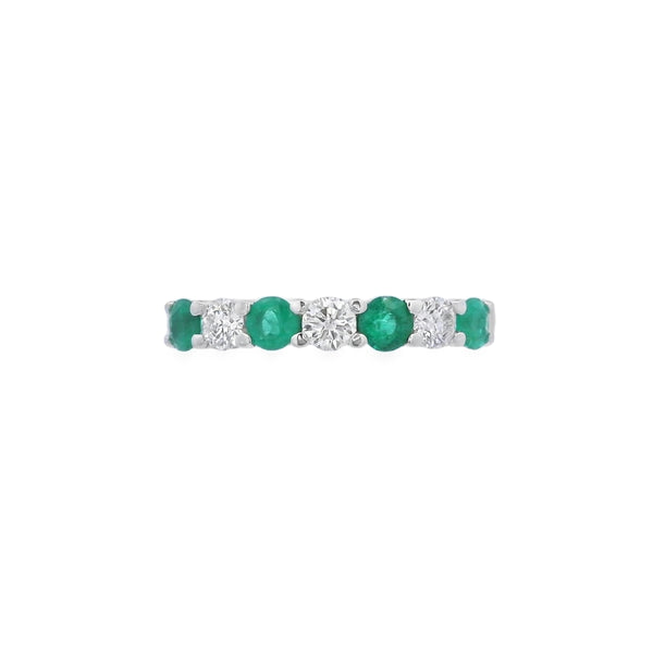 Emerald and Diamond 7 Stone 18ct Yellow Gold Ring