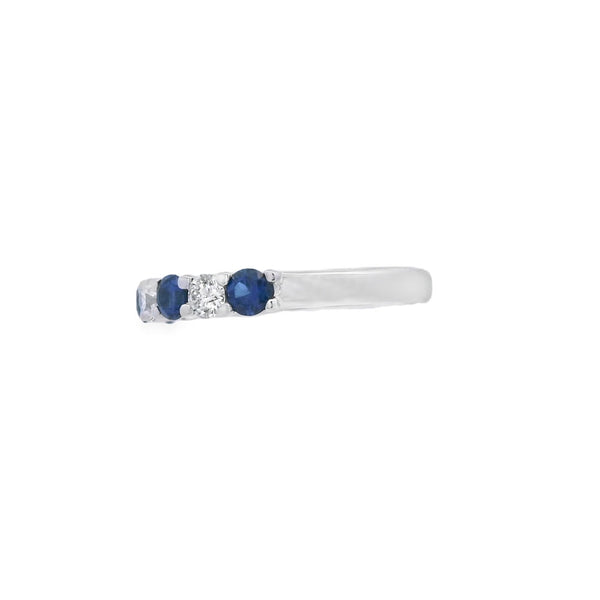 Sapphire and Diamond 7 Stone Platinum Ring