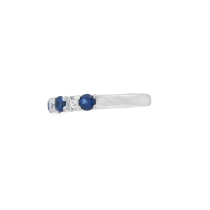 Sapphire and Diamond 7 Stone Platinum Ring