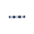 Sapphire and Diamond 7 Stone Platinum Ring