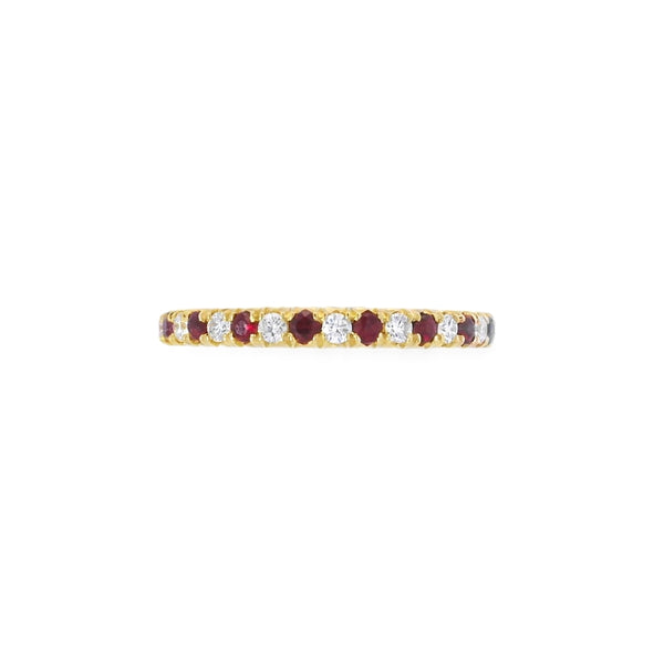 Ruby & Diamond 18ct Yellow Gold Eternity Ring