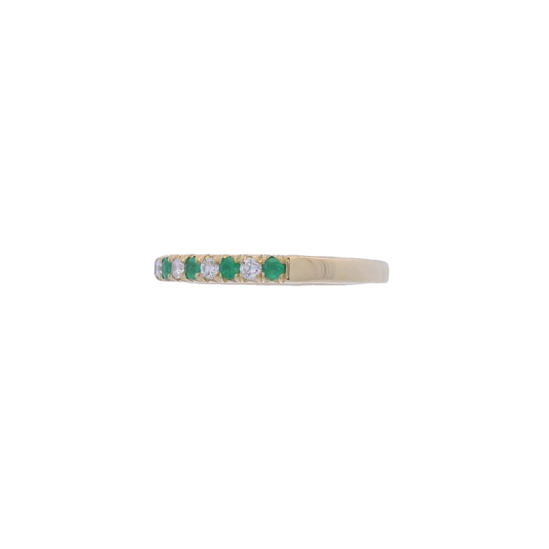Emerald & Diamond 18ct Yellow Gold Eternity Ring