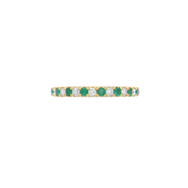 Emerald & Diamond 18ct Yellow Gold Eternity Ring