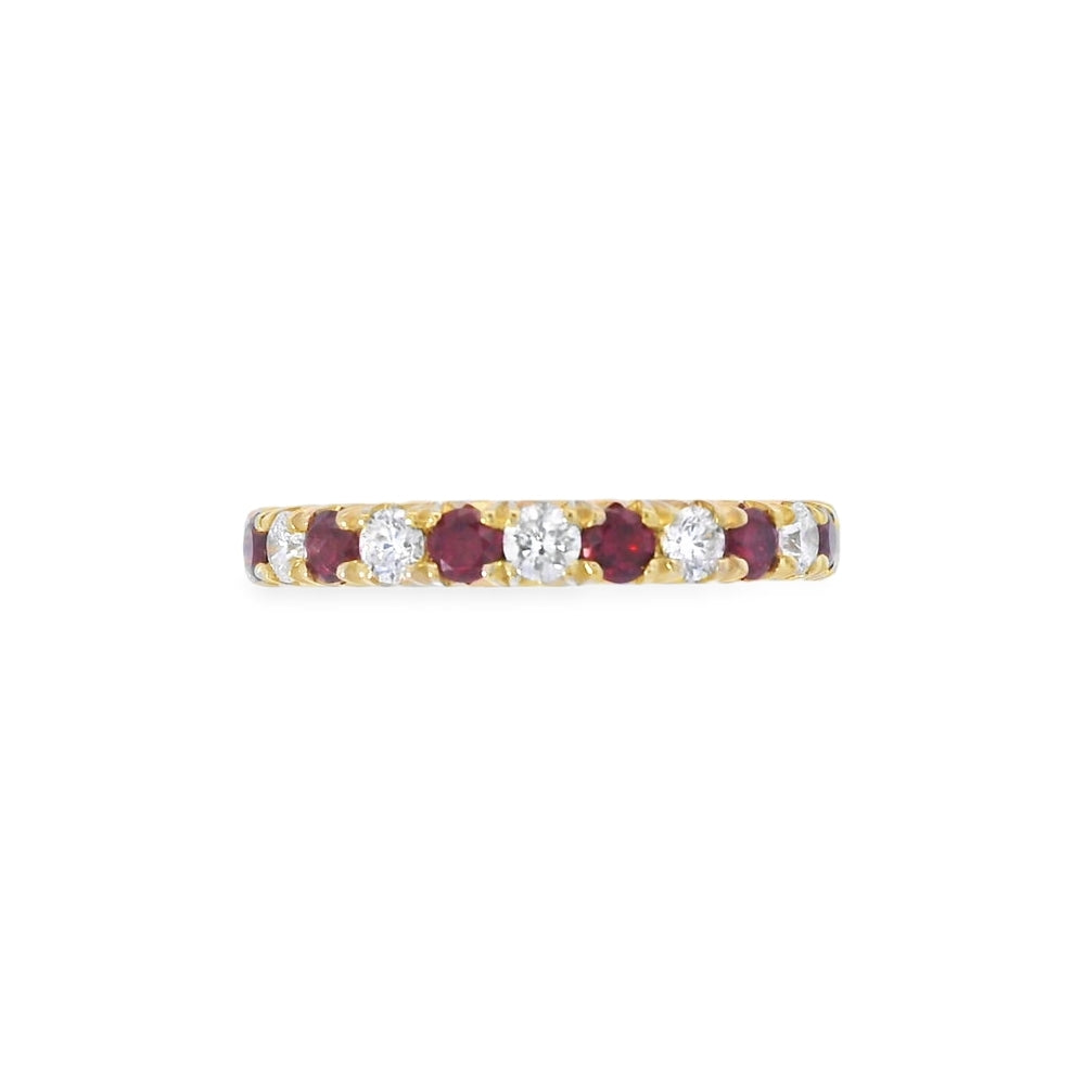 Ruby & Diamond 18ct Yellow Gold Eternity Ring