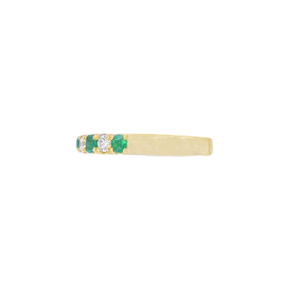 Emerald & Diamond 18ct Yellow Gold Eternity Ring