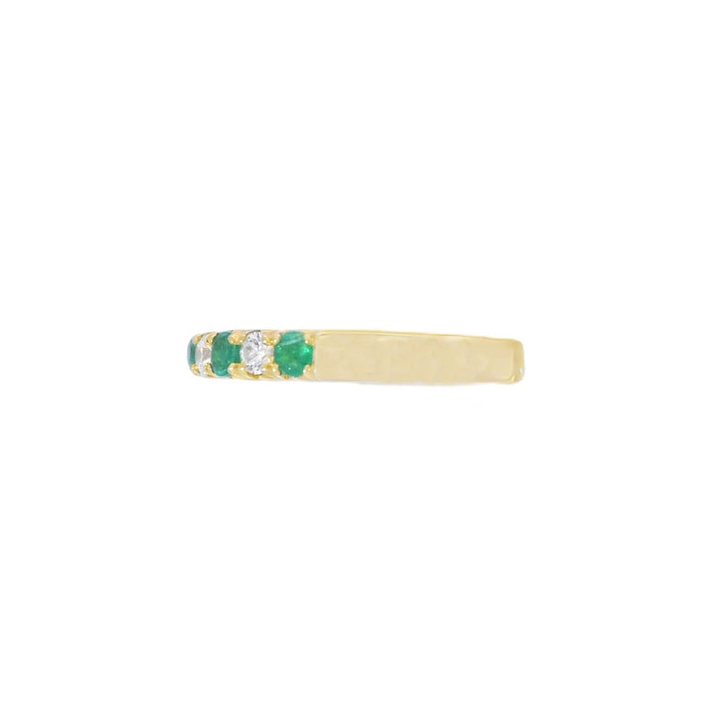 Emerald & Diamond 18ct Yellow Gold Eternity Ring