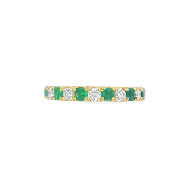 Emerald & Diamond 18ct Yellow Gold Eternity Ring