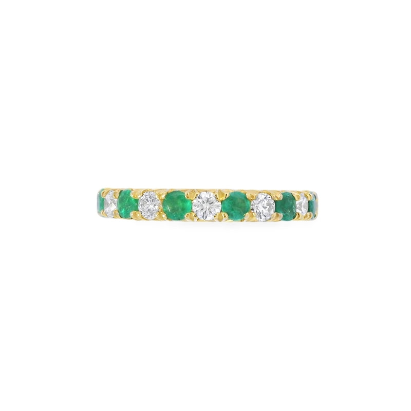 Emerald & Diamond 18ct Yellow Gold Eternity Ring