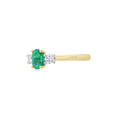 Emerald and Diamond 3 Stone, 18ct Yellow Gold Ring