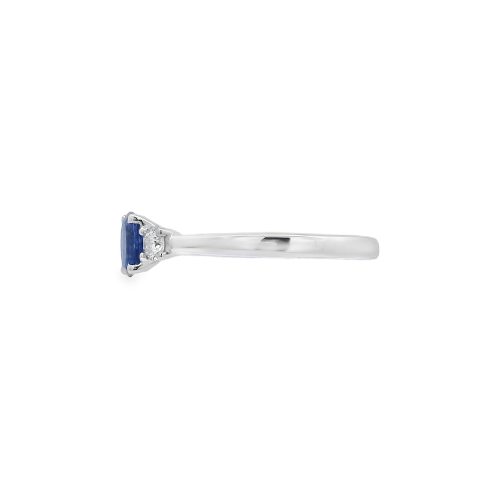 Sapphire and Diamond 3 Stone, Platinum Ring