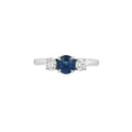 Sapphire and Diamond 3 Stone, Platinum Ring