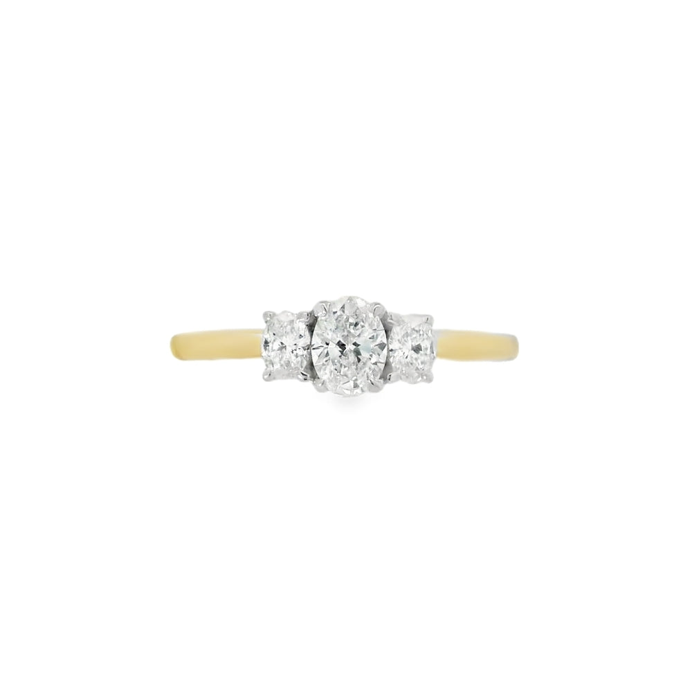Diamond 3 Stone, 18ct Yellow Gold Ring