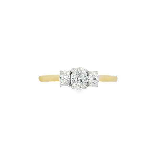 Diamond 3 Stone, 18ct Yellow Gold Ring