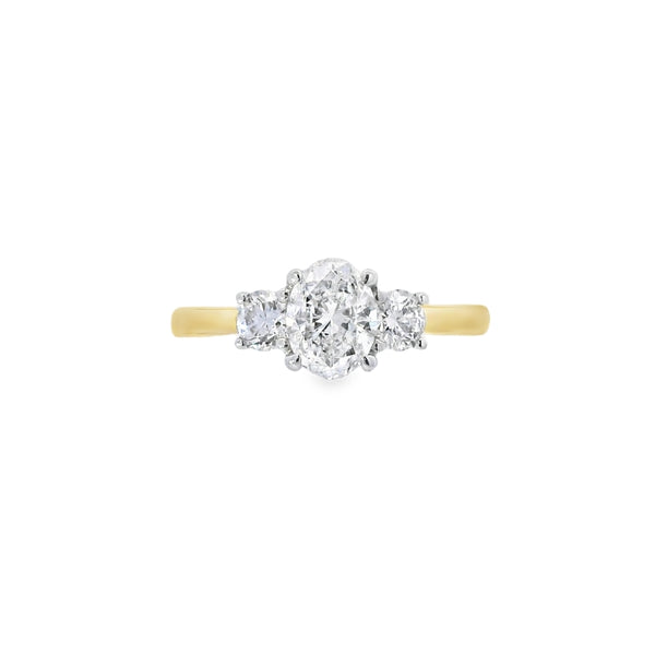 Diamond 3 Stone, 18ct Yellow Gold Ring