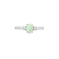 Opal and Diamond 3 Stone, Platinum Ring